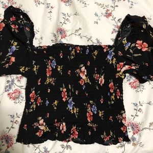 Forever 21 elastic stretch floral crop top